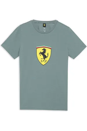 PUMA Kids Scuderia Ferrari Brand Logo Printed Cotton T-shirt