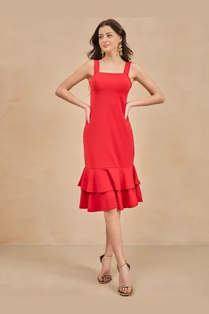 Color Capital Women Solid Midi Dress