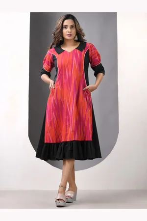 Charukriti Printed Cotton A-line Ethnic Dress