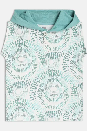 MINI KLUB Boys Abstract Printed Hood Pure Cotton T-shirt