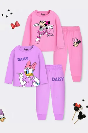 Miss and Chief Girls Pack Of 2 Minnie & Daisy Printed T-Shirt With Joggers