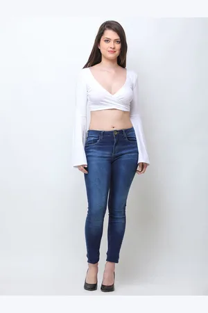 Moda Rapido Women Pure Cotton V-Neck Bell Sleeves Crop Wrap Top
