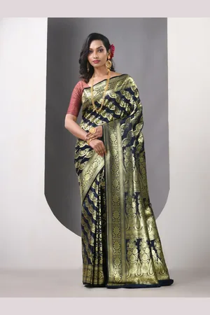 Charukriti Woven Design Zari Pure Silk Banarasi Saree