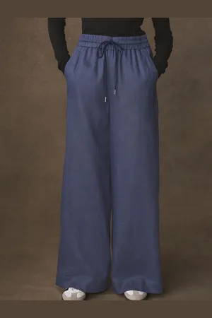 Next Women Pure Linen Wide Leg Trousers
