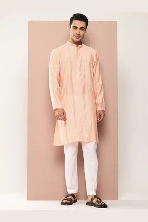 See Designs Floral Embroidered Mandarin Collar Sequinned Chanderi Silk Straight Kurta