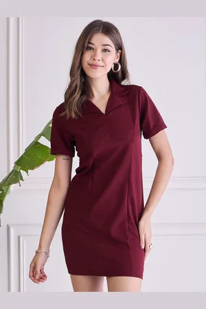 Chemistry Lapel Collar Bodycon Mini Dress