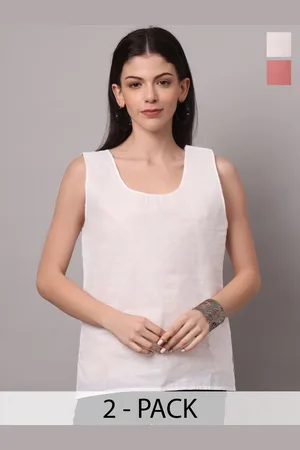 PARAMOUNT CHIKAN Women Pack Of 2 Cotton Sleeveless Camisoles