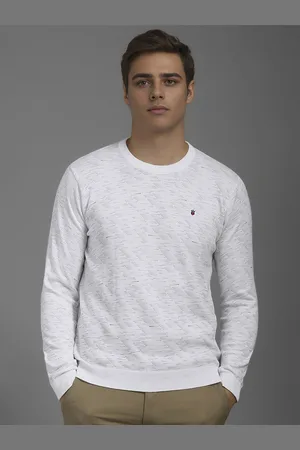 Louis Philippe Men Printed Round Neck Pullover Sweater