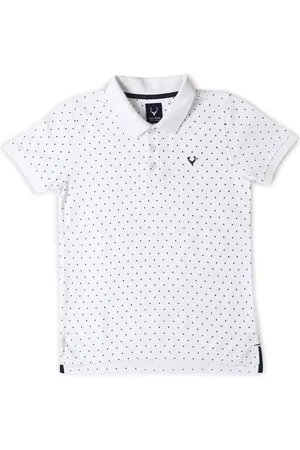 Allen Solly Boys Polka Dot Printed Polo Collar Applique T-shirt