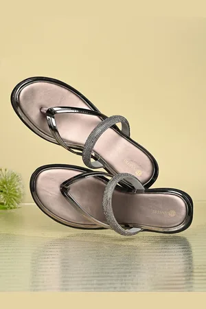 DIVASTRI Women Embellished Wedge Open Back Sandals