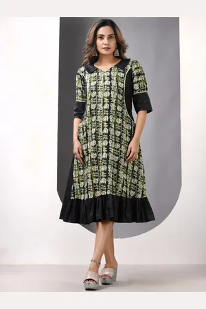 Charukriti Printed Cotton A-line Ethnic Dress