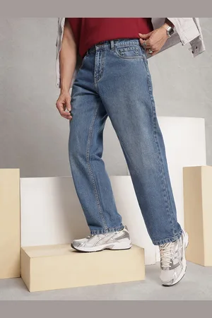 WROGN Men Pure Cotton Loose Fit Light Fade Jeans