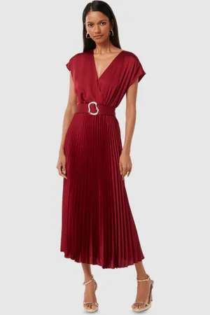 Forever New Satin A-Line Midi Dress