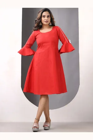Charukriti Cotton Fit & Flared Ethnic Dress
