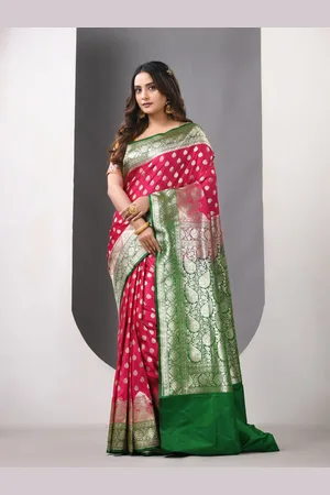 Charukriti Woven Design Zari Pure Silk Banarasi Saree