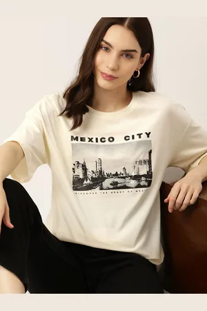 DressBerry Women Graphic Printed Round Neck Cotton Oversized T-shirt
