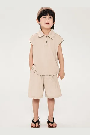 LULU & SKY Boys Polo Collar Pure Cotton T-Shirt With Shorts