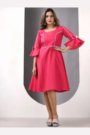 Charukriti Cotton Fit & Flared Ethnic Dress