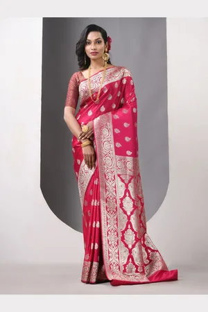Charukriti Woven Design Zari Pure Silk Banarasi Saree