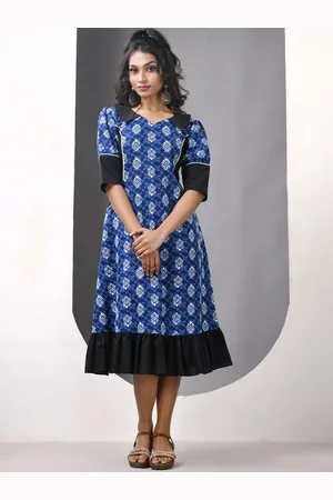 Charukriti Printed Cotton A-line Ethnic Dress