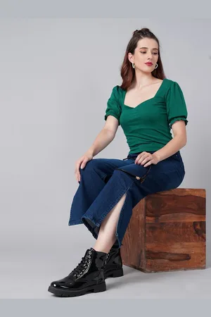 Moda Rapido Women Sweetheart Neck Cotton Crop Top