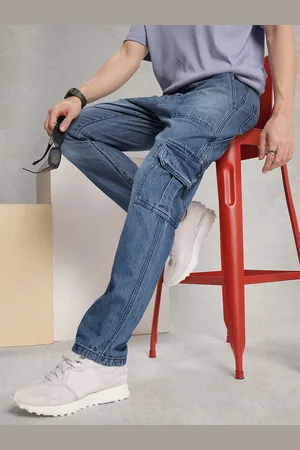 WROGN Men Relaxed Fit Heavy Fade Cargo Jeans