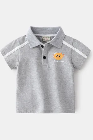 LULU & SKY Boys Polo Collar Applique T-shirt
