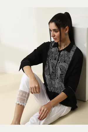 Rangriti Women Shirt Collar Embroidered Tunic