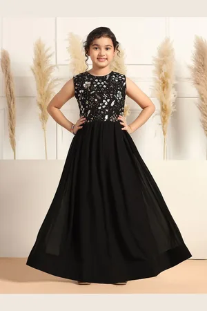 Sangria Girls Sequined Embellished Fit & Flare Maxi Dress