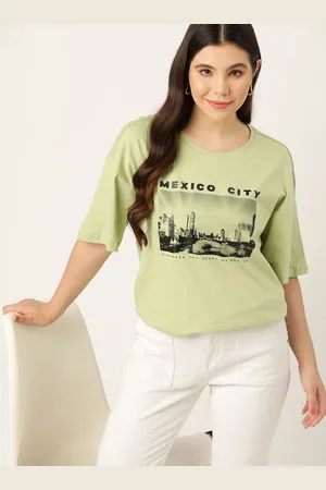DressBerry Women Graphic Printed Round Neck Cotton Oversized T-shirt