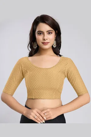Trendmalls Women Cotton Stitched Saree Blouse