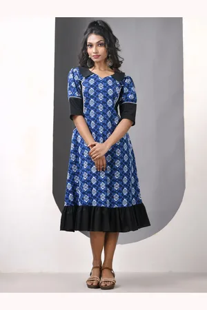Charukriti Printed Cotton A-line Ethnic Dress