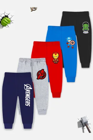 Miss and Chief Boys Pack Of 5 Regular Fit Avengers Printed Joggers