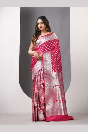 Charukriti Woven Design Zari Pure Silk Banarasi Saree