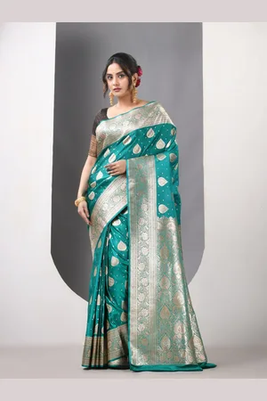 Charukriti Woven Design Zari Pure Silk Banarasi Saree