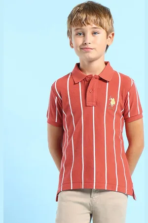 Ralph Lauren Boys Striped Polo Collar Cotton T-shirt
