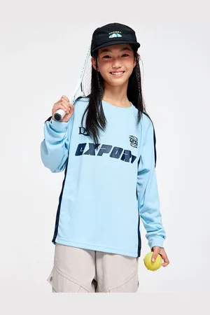 LULU & SKY Girls Typography Printed Round Neck Relaxed Fit T-shirt