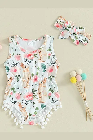 LULU & SKY Girls Floral Print Cotton Top