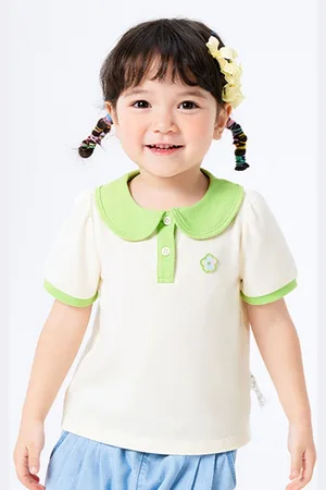 LULU & SKY Boys Solid Polo Collar Cotton T-shirt