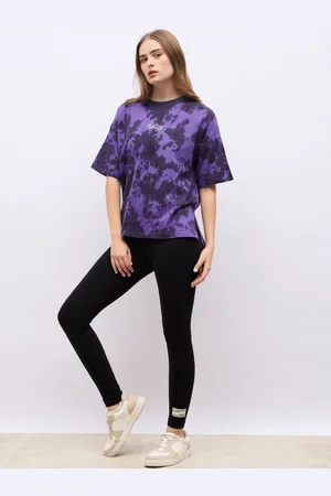 Styli Tie Dye Oversized Fit Longline Tee with Leggings Co-Ords Set
