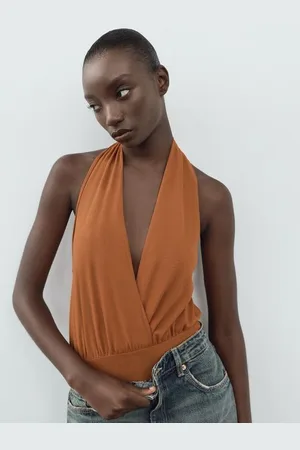 LULU & SKY Women V-Neck Sleeveless Wrap Crop Top