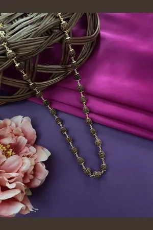 Digital Dress Room Gold-Plated Rudraksha Statement Necklace