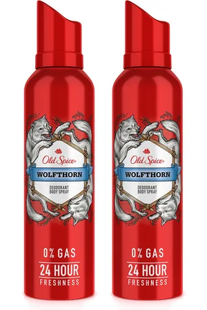 Old Spice Men Set of 2 Wolfthorn 0% Gas 24 Hour Freshness Deodorant Spray - 140 ml each