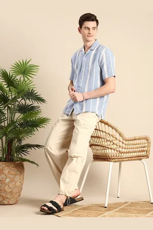 Mast & Harbour Pure Cotton Striped Knitted Casual Shirt