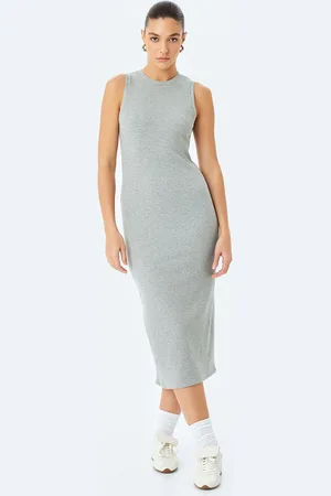 Koton Women Round Neck Bodycon Midi Dress