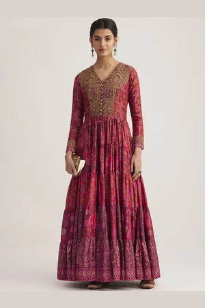 KALKI Fashion Women Embroidered Fit & Flare Maxi Ethnic Dress