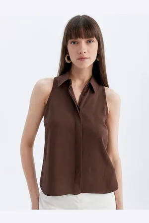 DeFacto Women Shirt Collar Shirt Style Top
