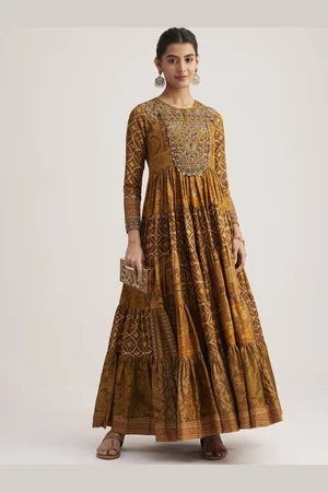 KALKI Fashion Women Embroidered Fit & Flare Maxi Ethnic Dress