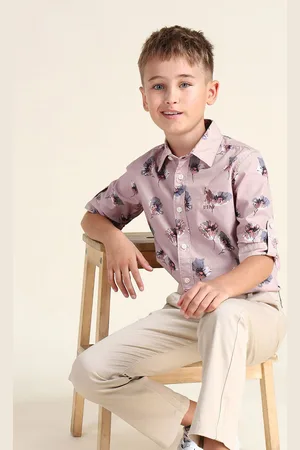 Ralph Lauren Boys Classic Fit Spread Collar Floral Printed Cotton Casual Shirt