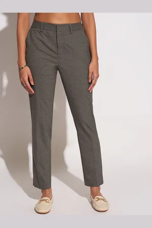 Pantaloons Women Mid-Rise Slim Fit Flat-Front Trouser